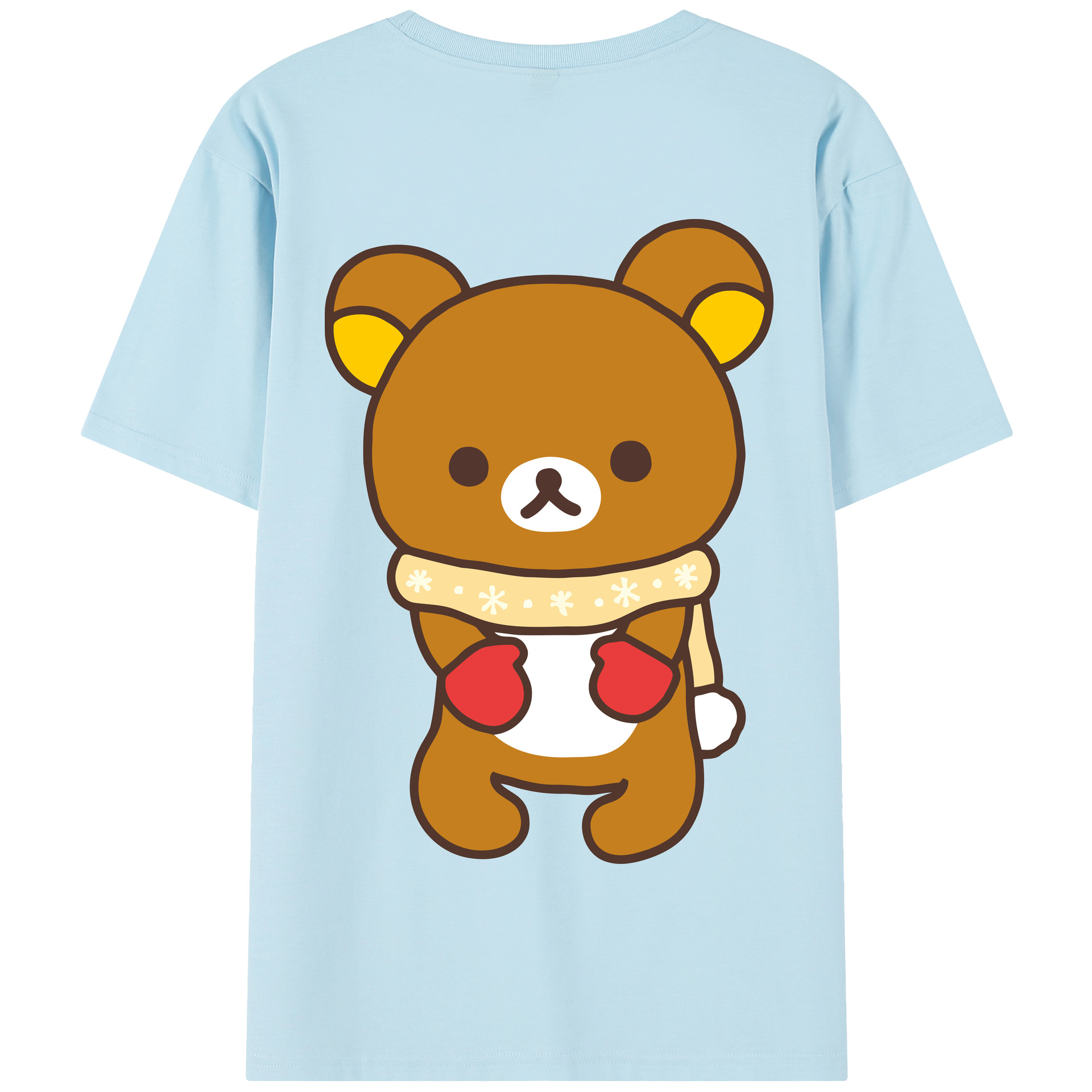 （画像用） リラックマ リラックマ キイロイトリ Rilakkuma Korilakkuma Kiiroitori 綿100％半袖Tシャツ（背面プリント）